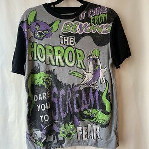 walt Disney world glow in the dark graphic words tee t shirt‎ medium